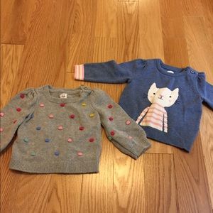 Two GAP sweaters 6-12 months.